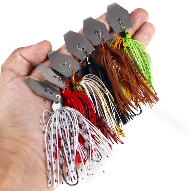 Fishing Lure Spinnerbait - 6 ピース/セットチャターベイト釣りルアーキットスピナー釣り餌ウィードレスバズベイトワブラーペスカクランクベイトバスパイクスイムベイト用