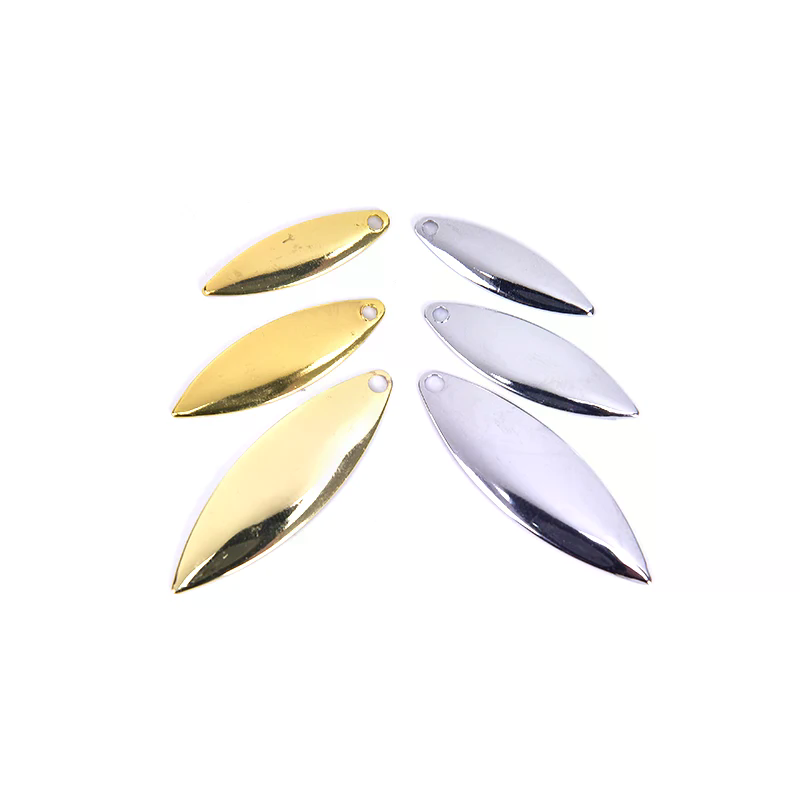Fishing Lure Blade Bait - 50個入り ウィロースピナーブレード スムース仕上げ DIYスピナーベイト 釣りルアー