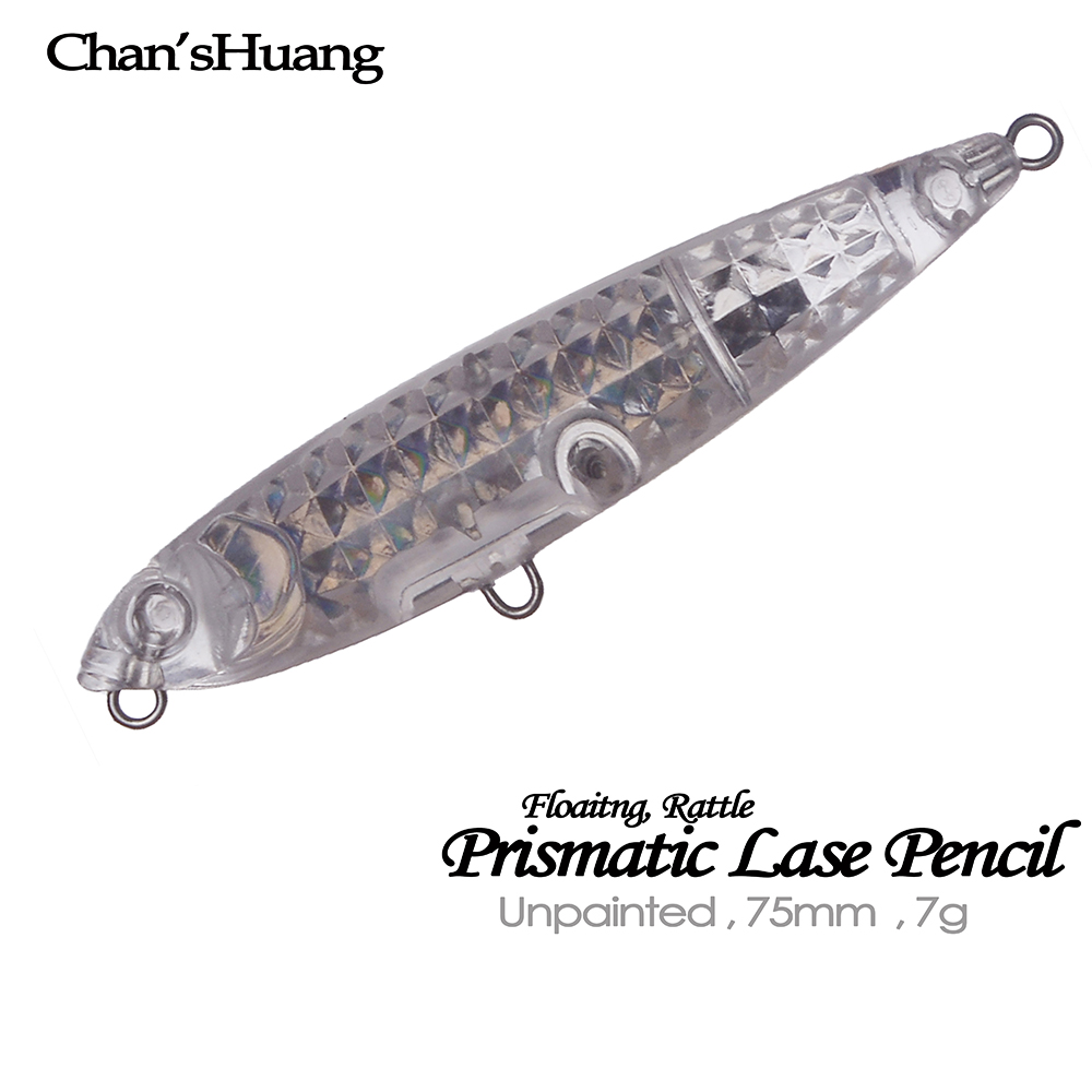Fishing Lure Topwater - Chan’sHuang 20 個未塗装ブランク釣りルアー 7.5 センチメートル 7
