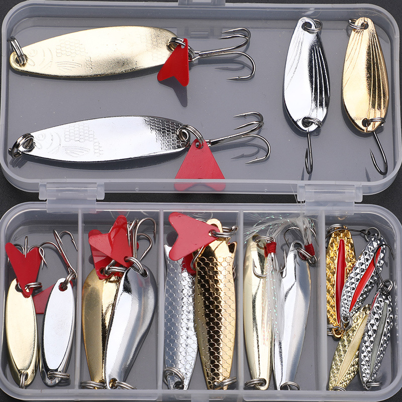 Fishing Lure Spinnerbait - 釣り用ルアーキット 16個セット トローリングジギングルアー メタルスプーン バス・パイク用 クランクタックルアクセサリー