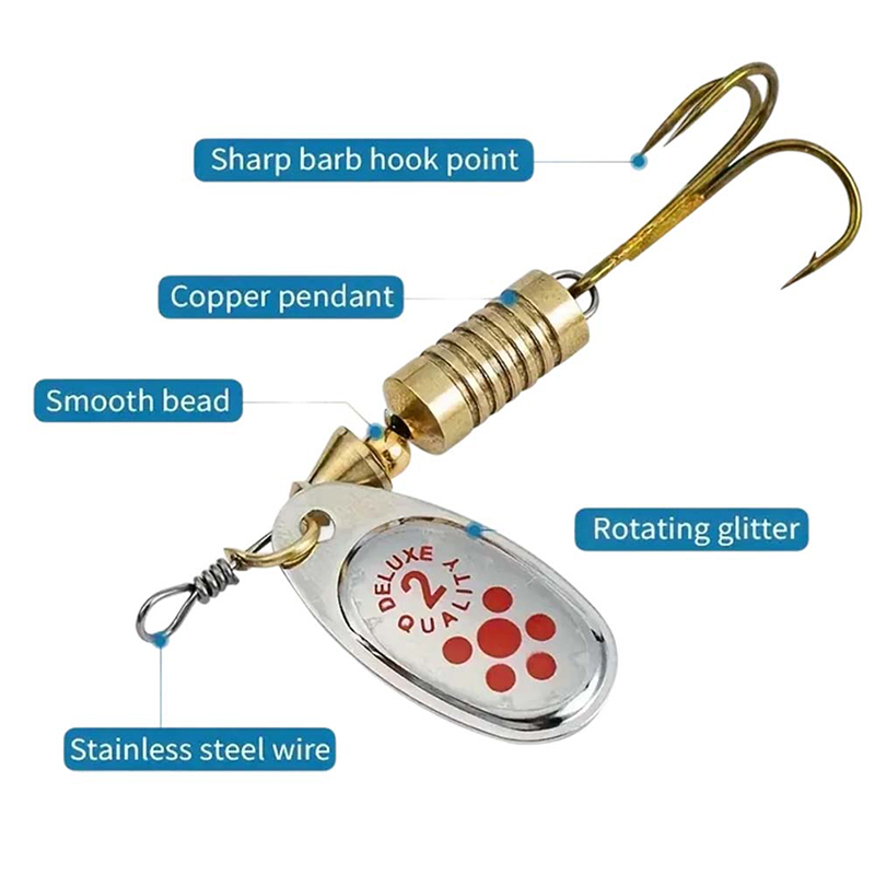 JSFUN 10個入りスピナールアーセット 回転ブレード付き - Fishing Lure Blade Bait のレビューと価格