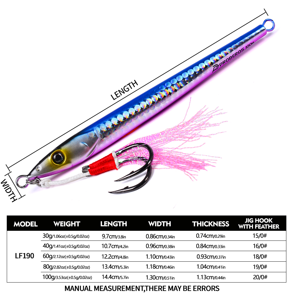 PROBEROS 30-100 グラム高速沈下ジグハードベイ - Fishing Lure Buzzbait のレビューと価格